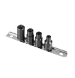 4 pc. 1/4" drive Twist Socket on metal rail